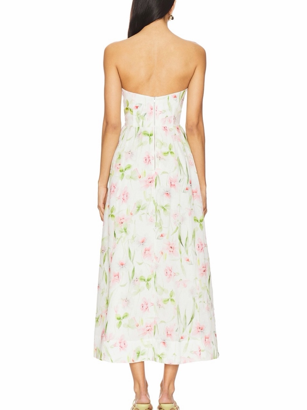 Bardot: Lola Corset Midi Dress in Summer White Floral - Picture 2 of 3